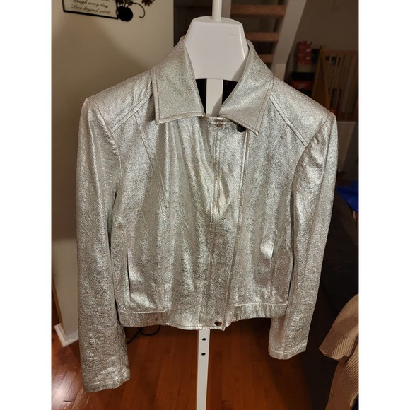 INC Metalic Silver Crop Jacket - Picture 5 of 9